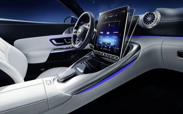 Mercedes-Benz's new sports car has a reversible touch screen to prevent glare